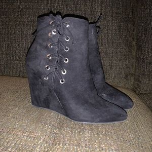 Forever 21 Suede Eyelet Wedges